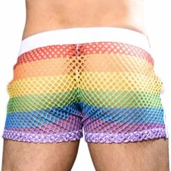 Short Stripe Mesh Pride Arc-en-ciel -Boutique De Sous-vêtements short stripe mesh pride arc en ciel andrew christian 3