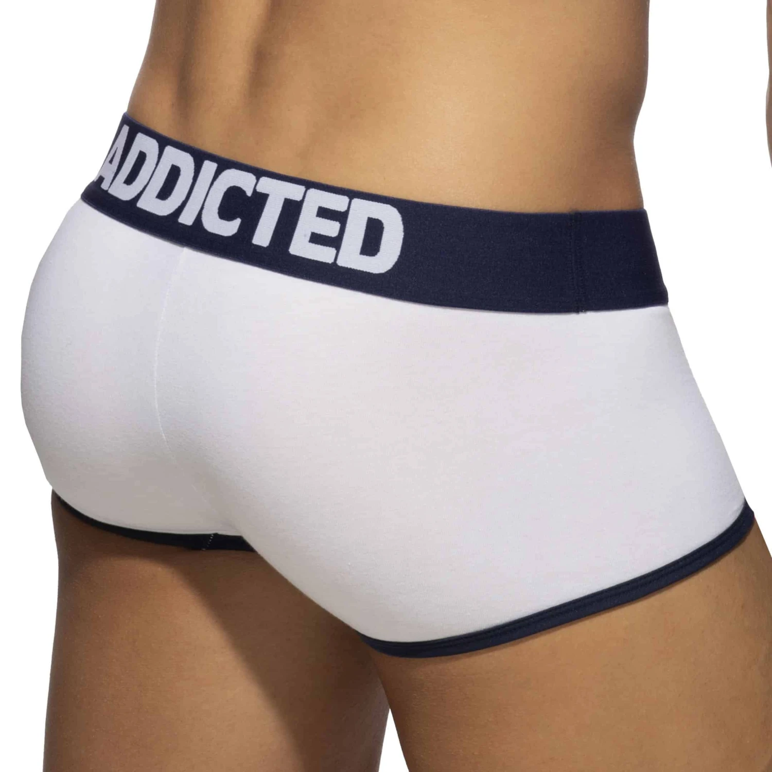 Shorty Basic Coton Blanc - Marine 2 Shorty Basic Coton Blanc - Marine – Image 2