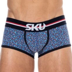 Shorty Coton Floral Bleu