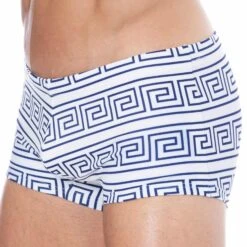 Shorty De Bain Greek Frame Blanc - Bleu