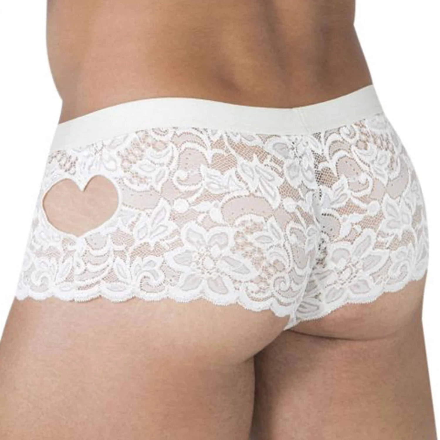 Shorty Dentelle Cœur Ivoire 2 Shorty Dentelle Cœur Ivoire – Image 2
