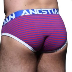 Slip Almost Naked Cabana Rayé Bleu - Rouge 6 Slip Almost Naked Cabana Rayé Bleu - Rouge -Boutique De Sous-vêtements slip almost naked cabana raye bleu rouge andrew christian 2