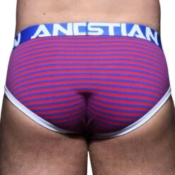 Slip Almost Naked Cabana Rayé Bleu - Rouge 7 Slip Almost Naked Cabana Rayé Bleu - Rouge -Boutique De Sous-vêtements slip almost naked cabana raye bleu rouge andrew christian 3