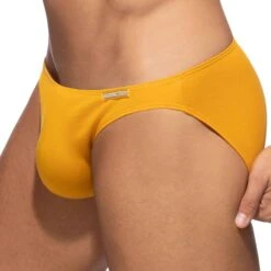 Slip Bikini Coton Jaune Moutarde