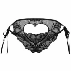Slip Bikini Dentelle Cœur Noir -Boutique De Sous-vêtements slip bikini dentelle coeur noir candyman 3