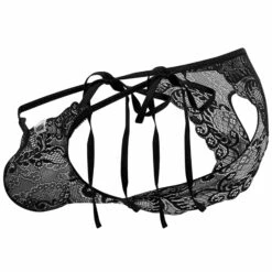 Slip Bikini Dentelle Cœur Noir -Boutique De Sous-vêtements slip bikini dentelle coeur noir candyman 4