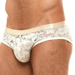 Slip Classique Dentelle Florale Ivoire