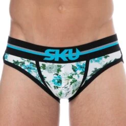 Slip Coton Floral Blanc