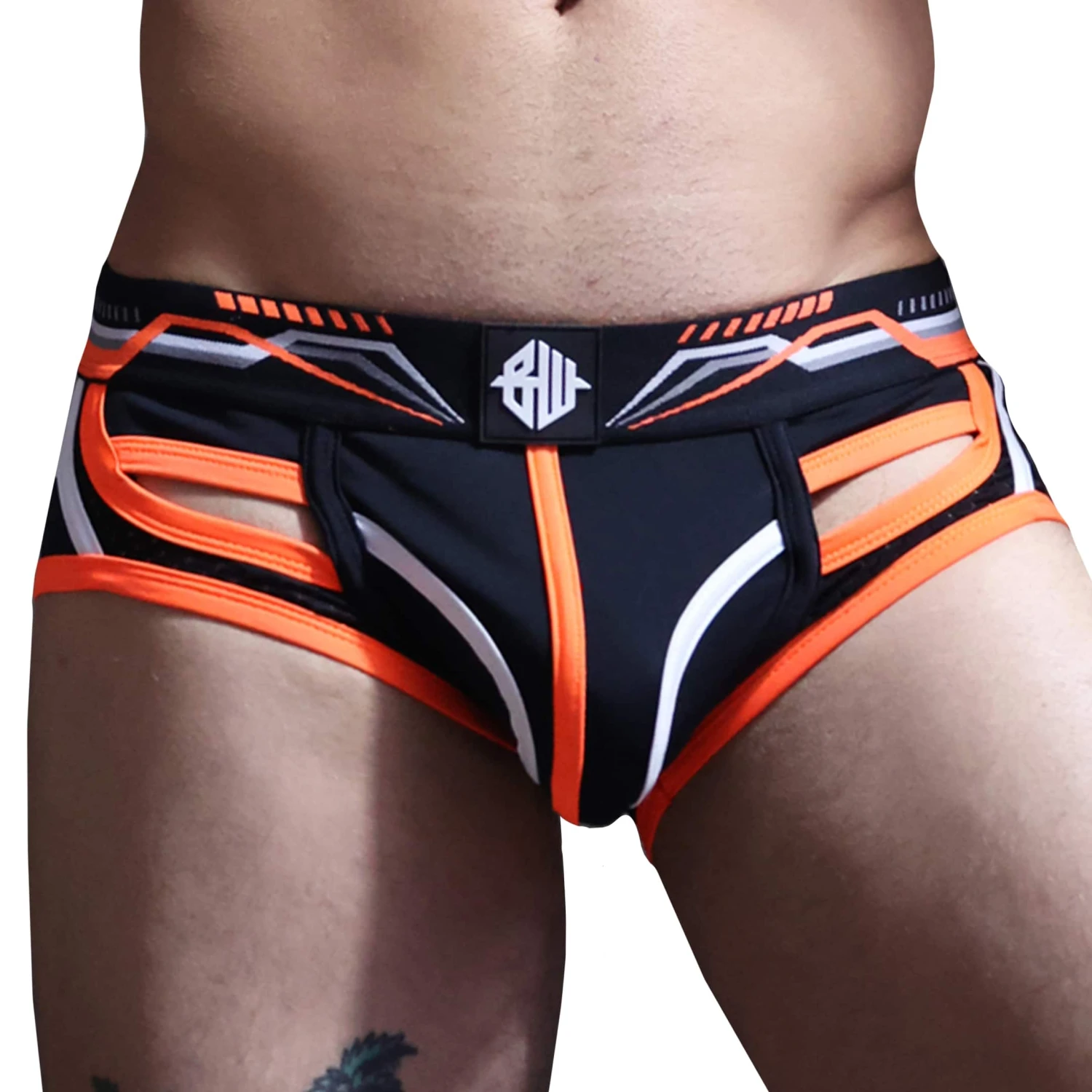 Slip Cyber Nights Noir - Orange Fluo 2 Slip Cyber Nights Noir - Orange Fluo – Image 2