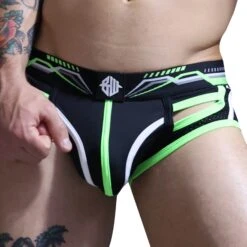 Slip Cyber Nights Noir - Vert Fluo -Boutique De Sous-vêtements slip cyber nights noir vert fluo breedwell 2