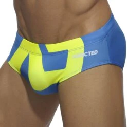 Slip De Bain AD Logo Bleu Roi - Jaune