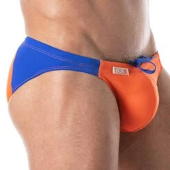 Slip De Bain Bikini Holidays Orange - Bleu