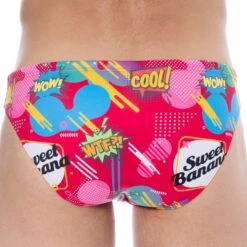 Slip De Bain Comics Rose -Boutique De Sous-vêtements slip de bain comics rose sweet banana 2