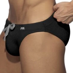 Slip De Bain Piqué Noir