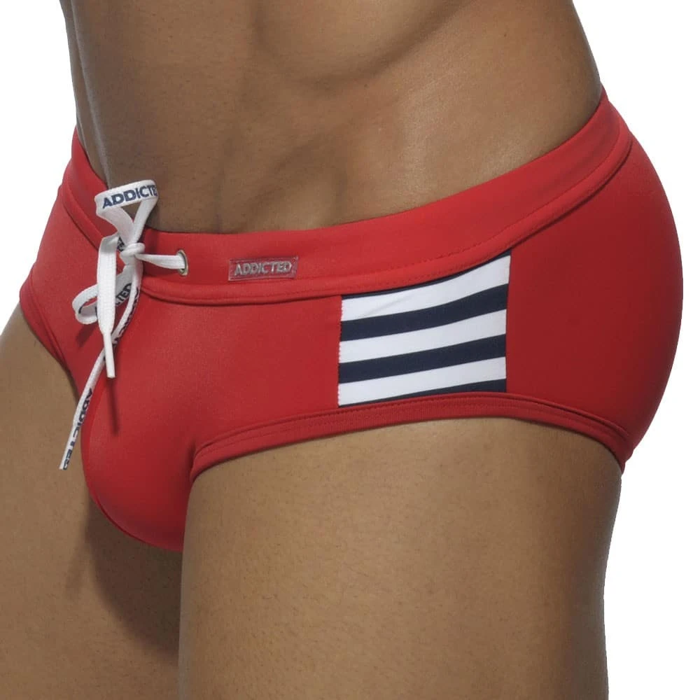 Slip De Bain Sailor Colored Rouge 1 Slip De Bain Sailor Colored Rouge