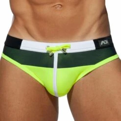 Slip De Bain Spike Noir - Citron Vert