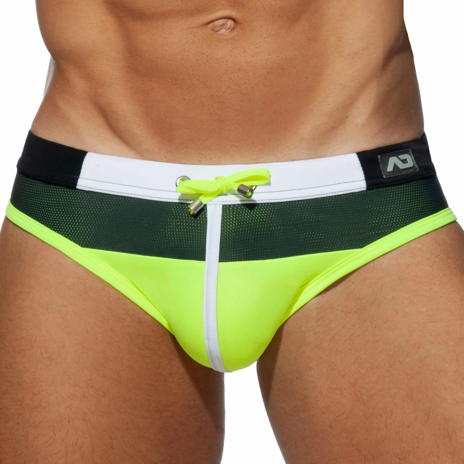 Slip De Bain Spike Noir - Citron Vert 1 Slip De Bain Spike Noir - Citron Vert