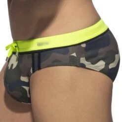Slip De Bain Sport Detail Binding Camouflage