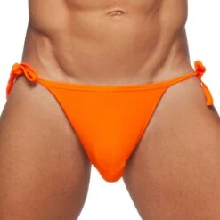 Slip De Bain Tanga Cockring Orange Fluo