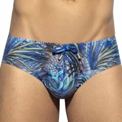 Slip De Bain Tropical Glitter Bleu Marine