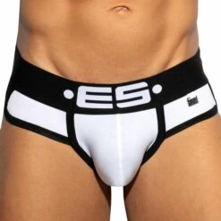 Slip Double Side Coton Blanc - Noir