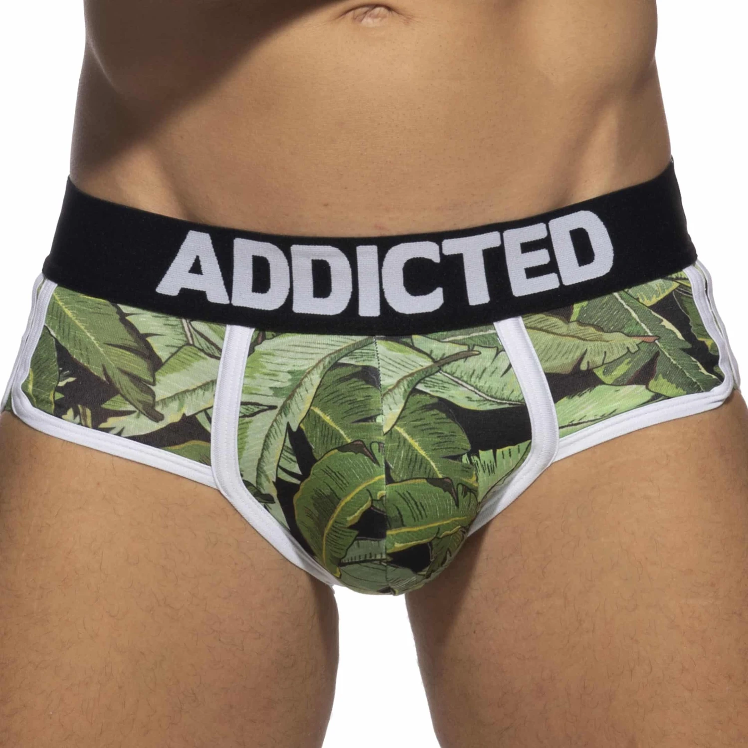 Slip Double Side Tropical Leaves Noir 1 Slip Double Side Tropical Leaves Noir