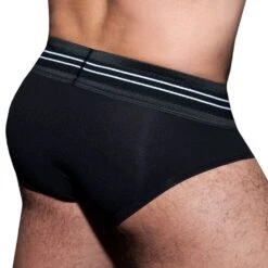 Slip Double Stripe Noir - Blanc