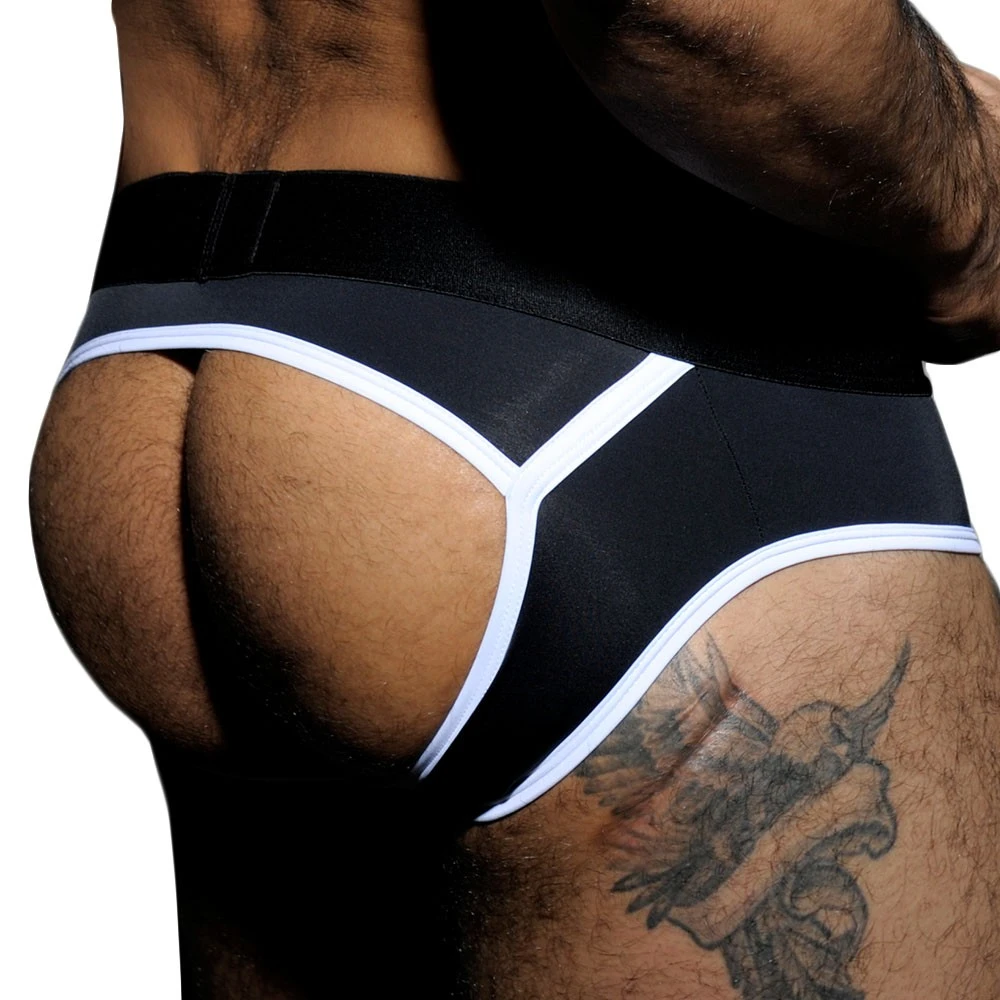 Slip Empty Bottom Stripe Fetish Noir - Blanc 1 Slip Empty Bottom Stripe Fetish Noir - Blanc