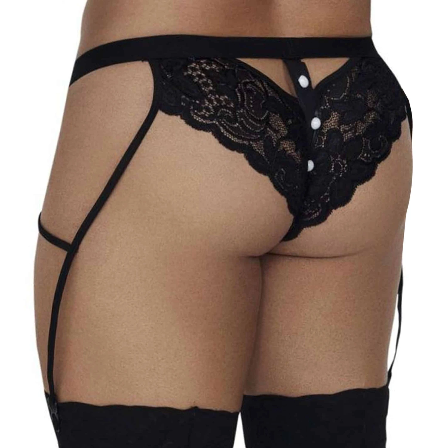 Slip Jarretière Dentelle Noir 1 Slip Jarretière Dentelle Noir