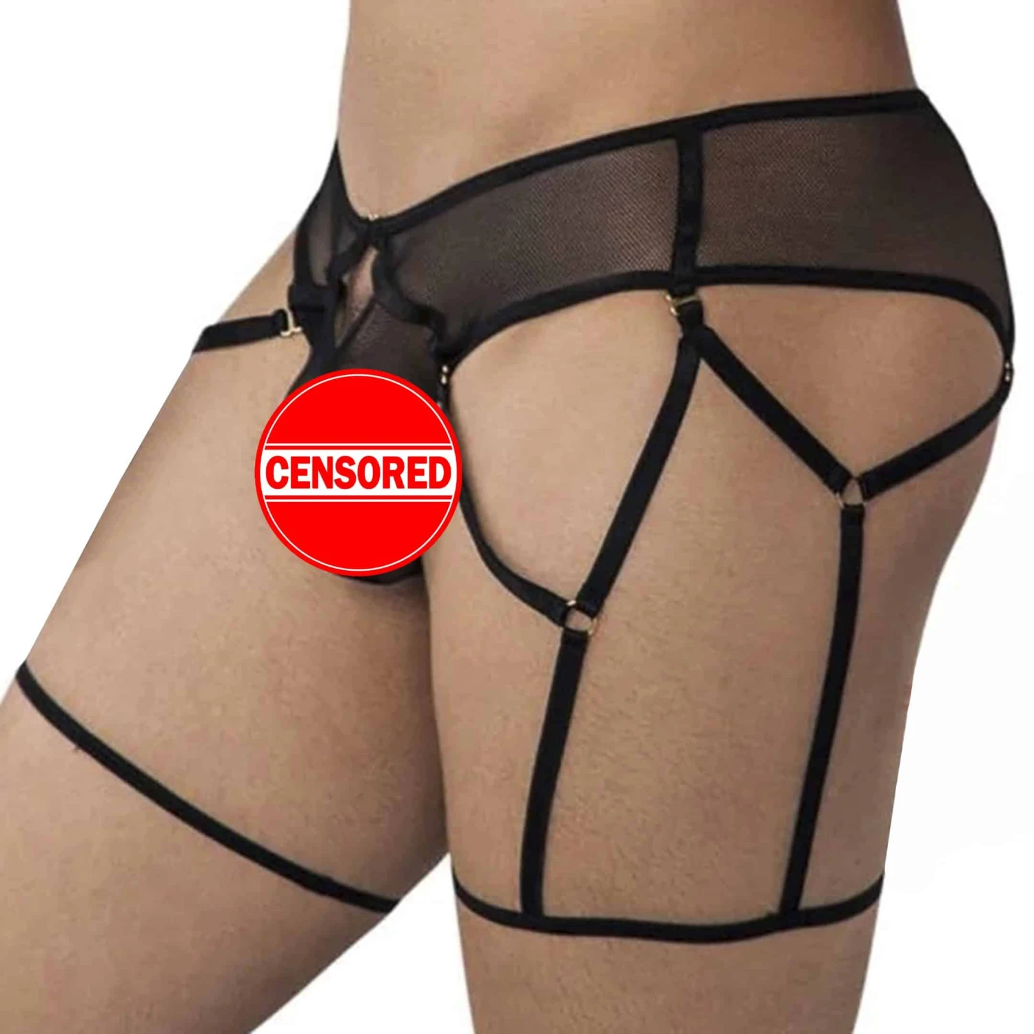 Slip Jarretière Mesh Noir 2 Slip Jarretière Mesh Noir – Image 2