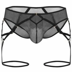 Slip Jarretière Mesh Noir 7 Slip Jarretière Mesh Noir -Boutique De Sous-vêtements slip jarretiere mesh noir candyman 2