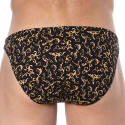 Slip Mini Coton Baroque Noir -Boutique De Sous-vêtements slip mini coton baroque noir sku 2