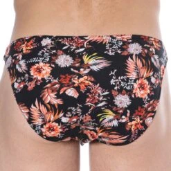 Slip Mini Coton Floral Noir - Orange 5 Slip Mini Coton Floral Noir - Orange -Boutique De Sous-vêtements slip mini coton floral noir orange sku 2