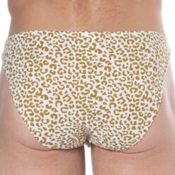 Slip Mini Coton Léopard Blanc - Or -Boutique De Sous-vêtements slip mini coton leopard blanc or sku 2