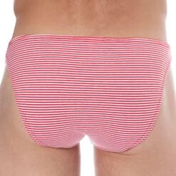 Slip Mini Coton Rayure Rouge - Blanc -Boutique De Sous-vêtements slip mini coton rayure rouge blanc sku 2
