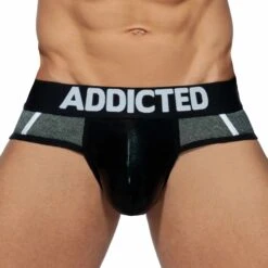 Slip Mini Stripes Noir - Argent