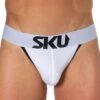 Slip Tanga Logo Coton Blanc