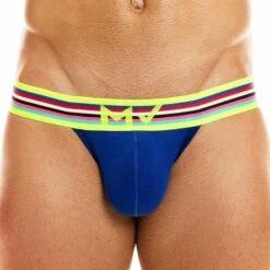 Slip Tanga Peace Coton Bleu Roi