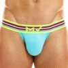 Slip Tanga Peace Coton Bleu Turquoise