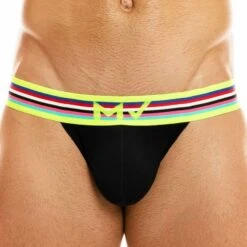 Slip Tanga Peace Coton Noir