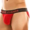 Slip Tanga Velours Floral Rouge