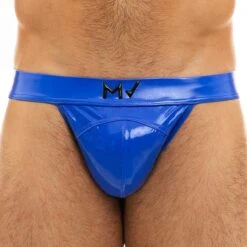 Slip Tanga Viral Vinyle Bleu Roi