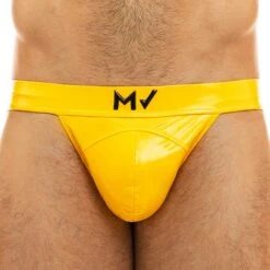 Slip Tanga Viral Vinyle Jaune