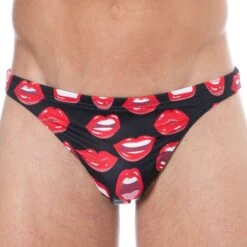 String De Bain Sexy Mouth Noir