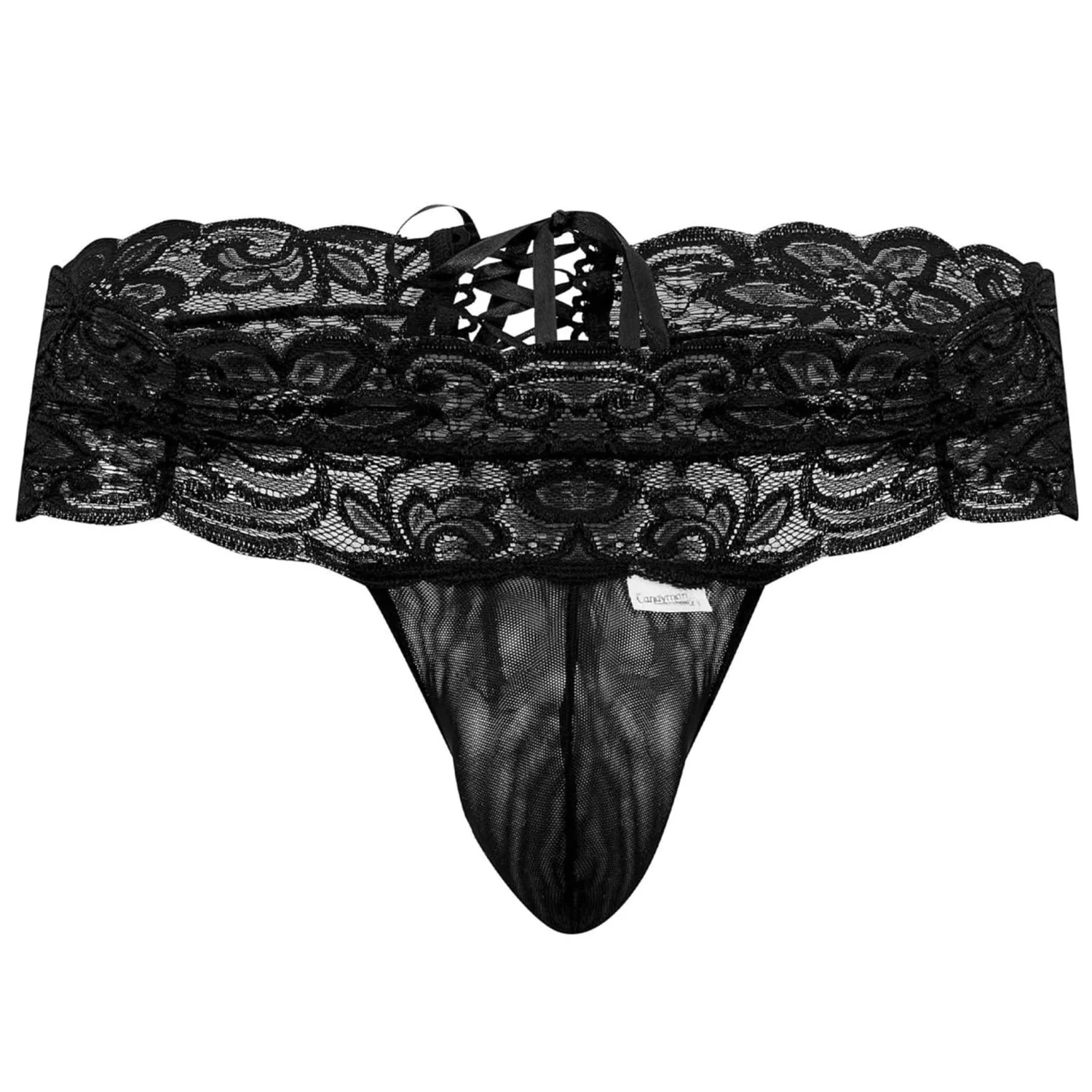 String Dentelle à Lacets Noir 3 String Dentelle à Lacets Noir – Image 3