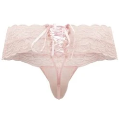String Dentelle à Lacets Rose -Boutique De Sous-vêtements string dentelle a lacets rose candyman 3