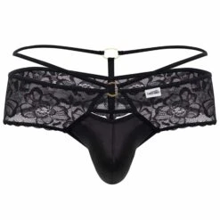 String Dentelle 99647 Noir -Boutique De Sous-vêtements string dentelle simili cuir noir candyman 2