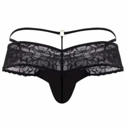String Dentelle 99647 Noir -Boutique De Sous-vêtements string dentelle simili cuir noir candyman 3