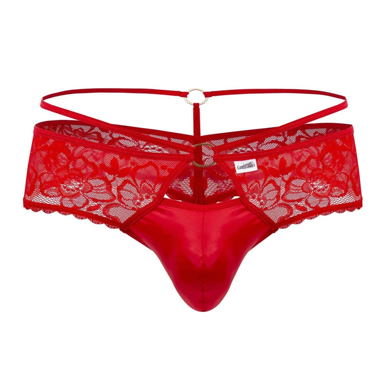 String Dentelle Simili-Cuir Rouge 3 String Dentelle Simili-Cuir Rouge – Image 3