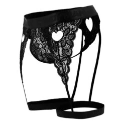 String Jarretière Dentelle Noir 8 String Jarretière Dentelle Noir -Boutique De Sous-vêtements string jarretiere dentelle noir candyman 3